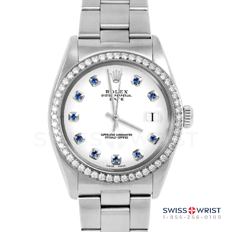 Rolex Date 34mm | 1500-SS-WHT-SPH-AM-BDS-OYS