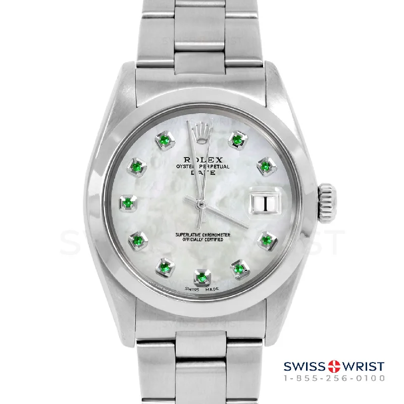 Rolex Date 34mm | 1500-SS-WMOP-EMD-AM-SMT-OYS