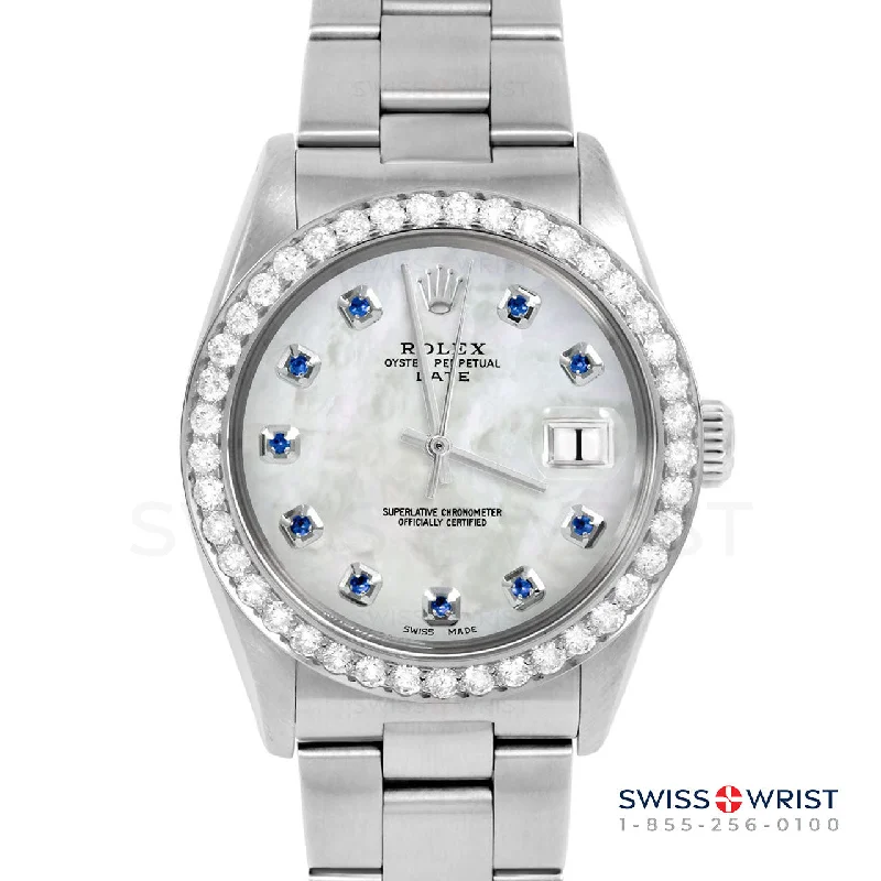 Rolex Date 34mm | 1500-SS-WMOP-SPH-AM-2CT-OYS