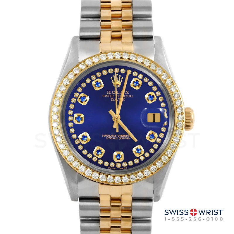 Rolex Date 34mm | 1500-TT-BLU-STRS-BDS-JBL