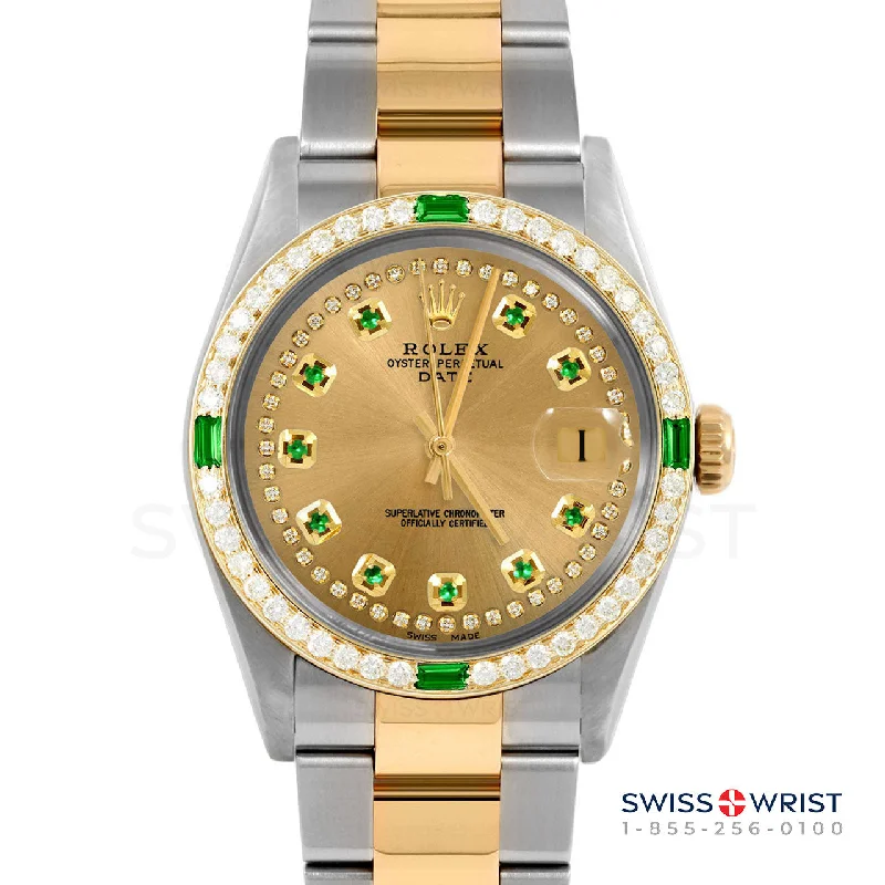 Rolex Date 34mm | 1500-TT-CHM-STRE-4EMD-OYS