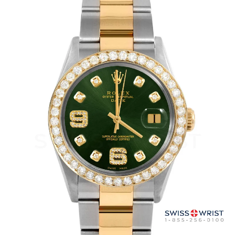 Rolex Date 34mm | 1500-TT-GRN-8DA69-2CT-OYS