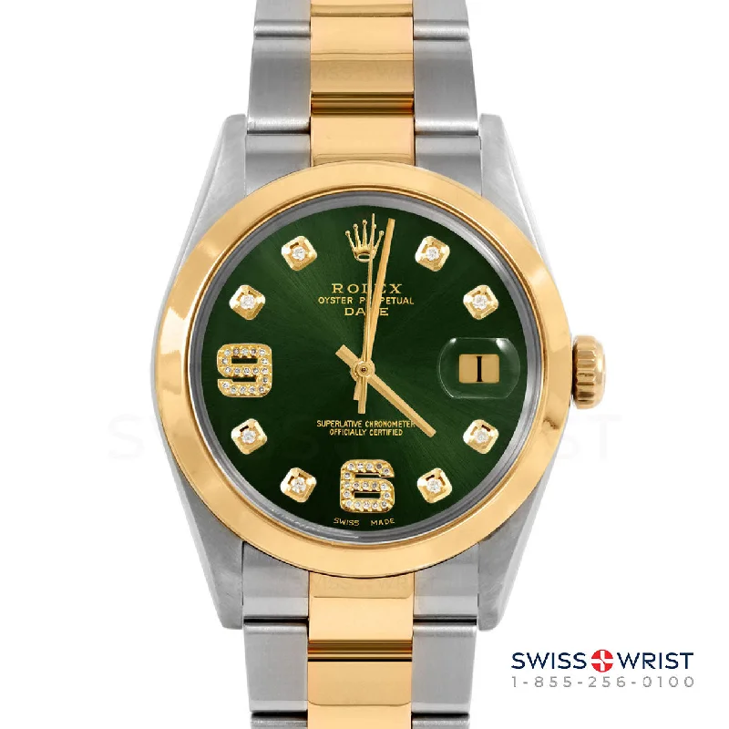 Rolex Date 34mm | 1500-TT-GRN-8DA69-SMT-OYS