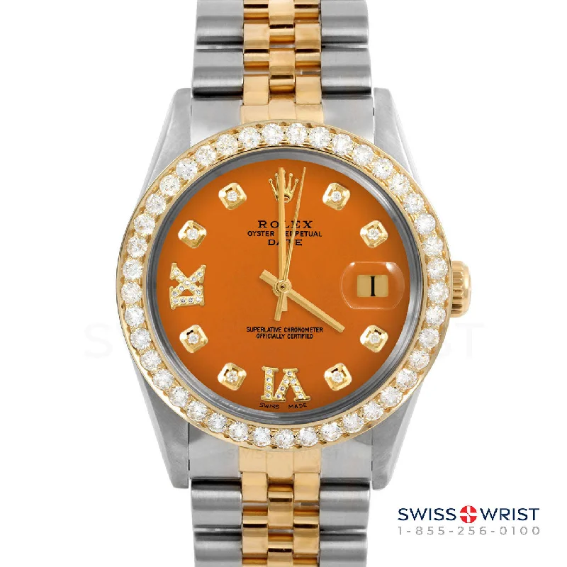 Rolex Date 34mm | 1500-TT-ORN-8DR69-2CT-JBL