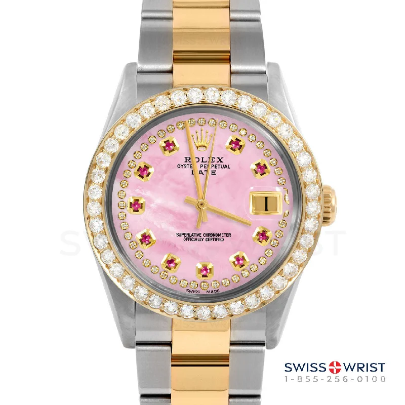 Rolex Date 34mm | 1500-TT-PMOP-STRR-2CT-OYS