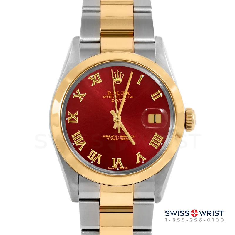 Rolex Date 34mm | 1500-TT-RED-ROM-SMT-OYS