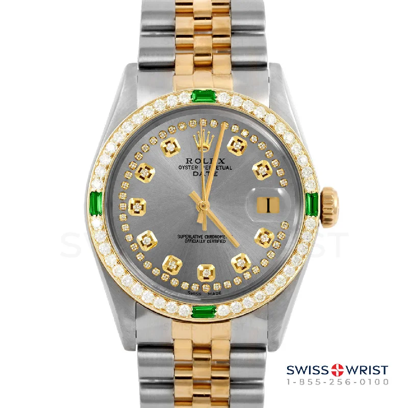 Rolex Date 34mm | 1500-TT-SLT-STRD-4EMD-JBL