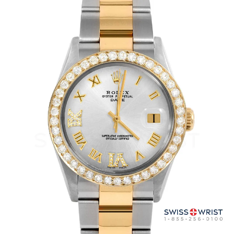 Rolex Date 34mm | 1500-TT-SLV-RDR69-2CT-OYS