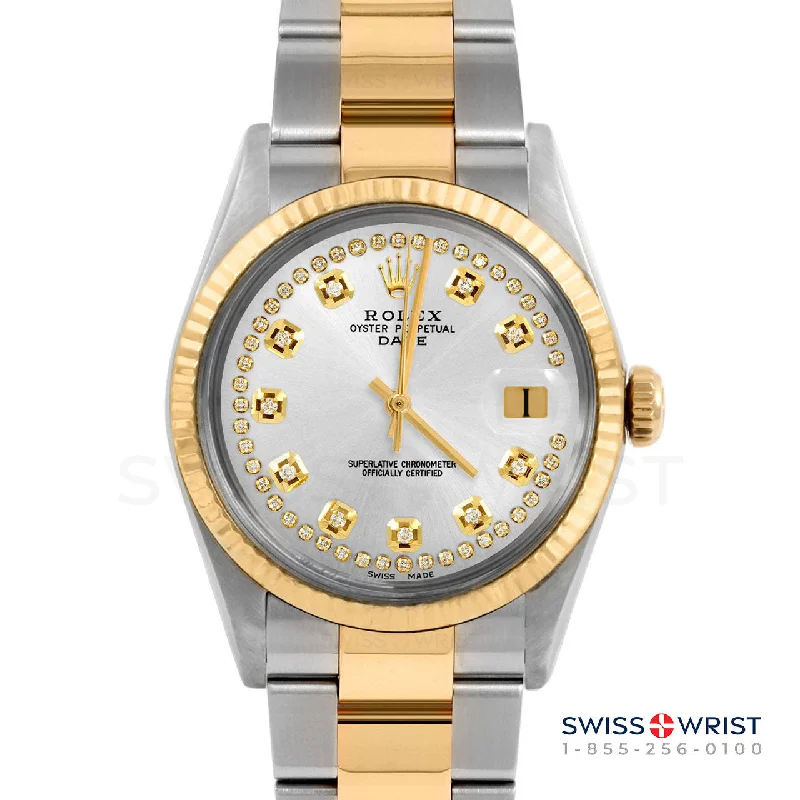 Rolex Date 34mm | 1500-TT-SLV-STRD-FLT-OYS