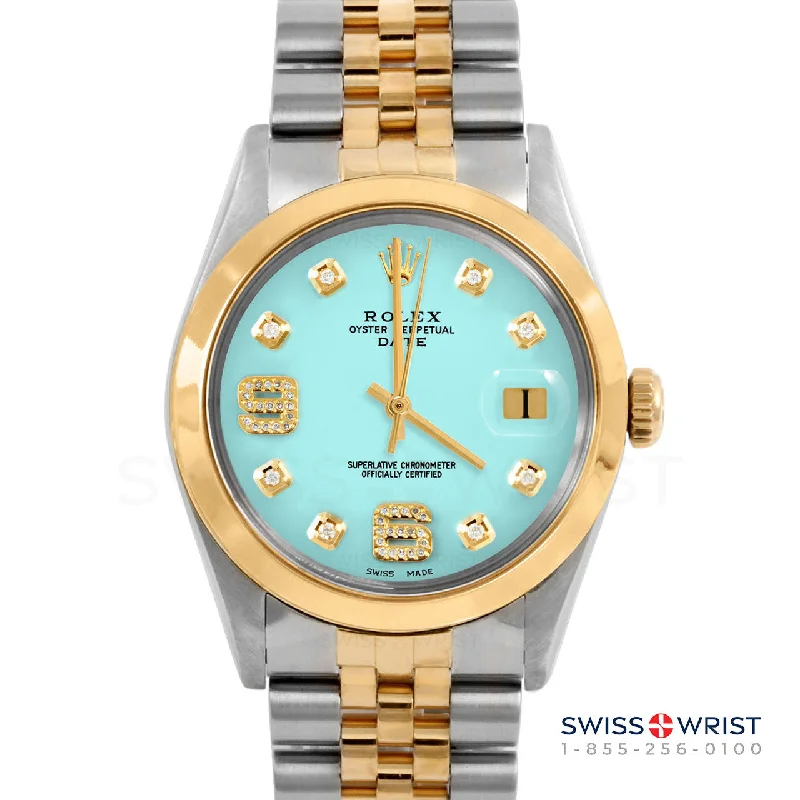 Rolex Date 34mm | 1500-TT-TRQ-8DA69-SMT-JBL