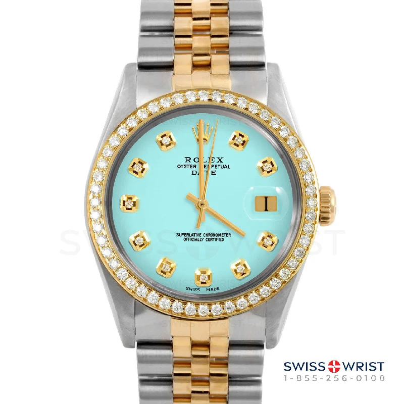 Rolex Date 34mm | 1500-TT-TRQ-DIA-AM-BDS-JBL