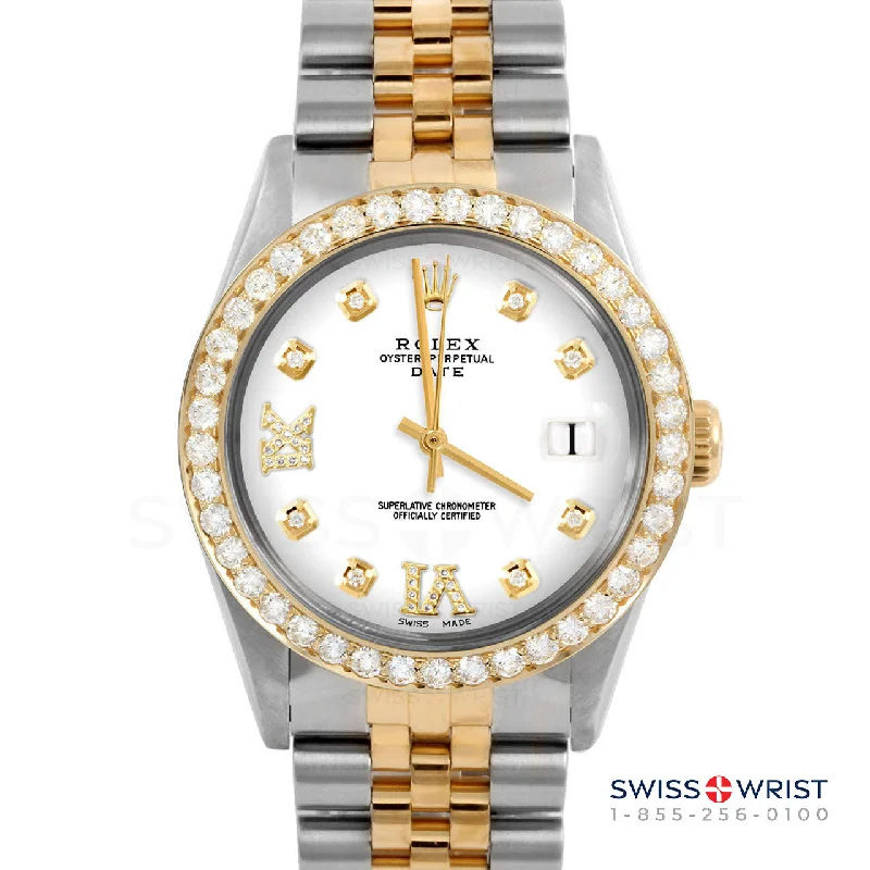 Rolex Date 34mm | 1500-TT-WHT-8DR69-2CT-JBL