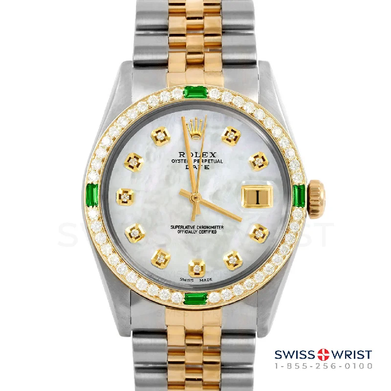 Rolex Date 34mm | 1500-TT-WMOP-DIA-AM-4EMD-JBL