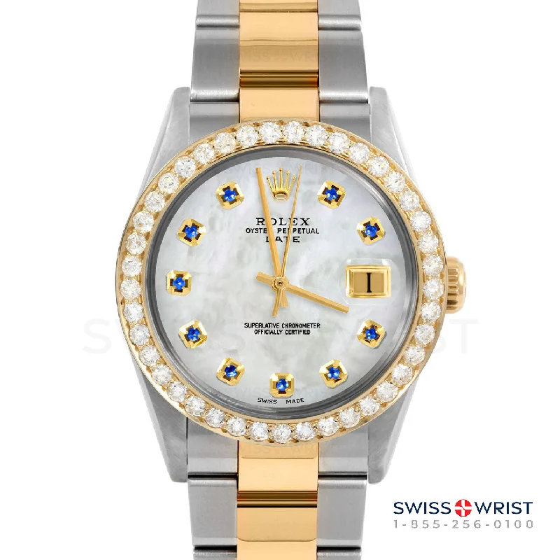 Rolex Date 34mm | 1500-TT-WMOP-SPH-AM-2CT-OYS