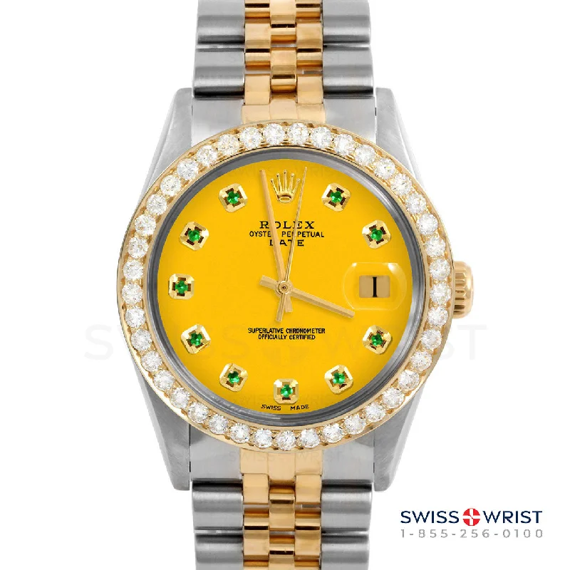 Rolex Date 34mm | 1500-TT-YLW-EMD-AM-2CT-JBL