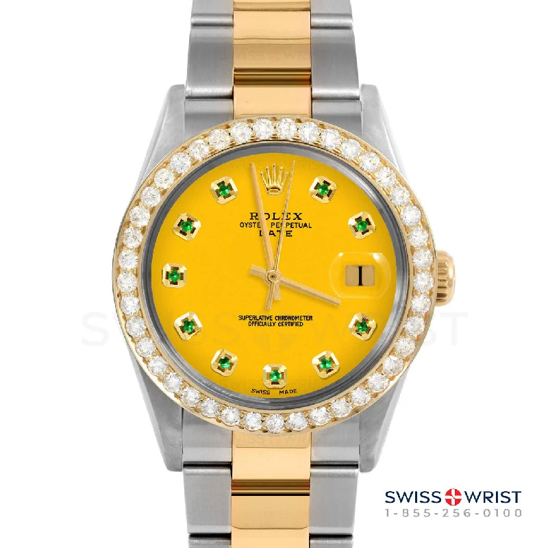 Rolex Date 34mm | 1500-TT-YLW-EMD-AM-2CT-OYS