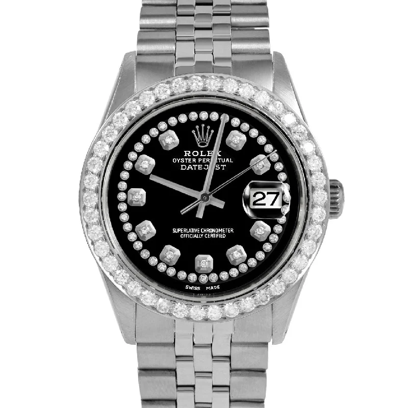 Rolex Datejust 36mm | 1601-SS-BLK-STRD-25CT-JBL