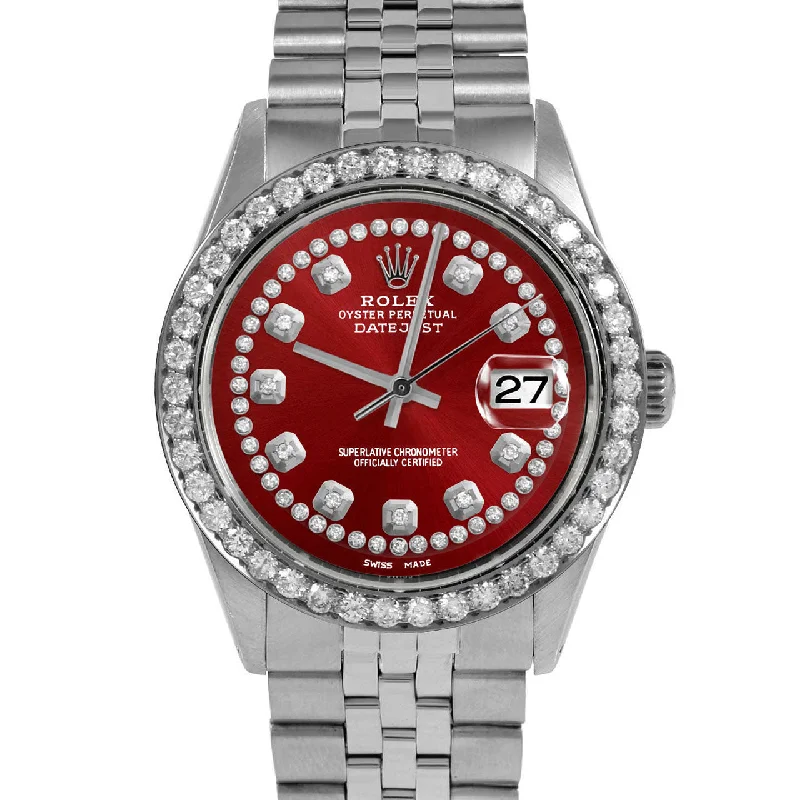 Rolex Datejust 36mm | 1601-SS-RED-STRD-25CT-JBL