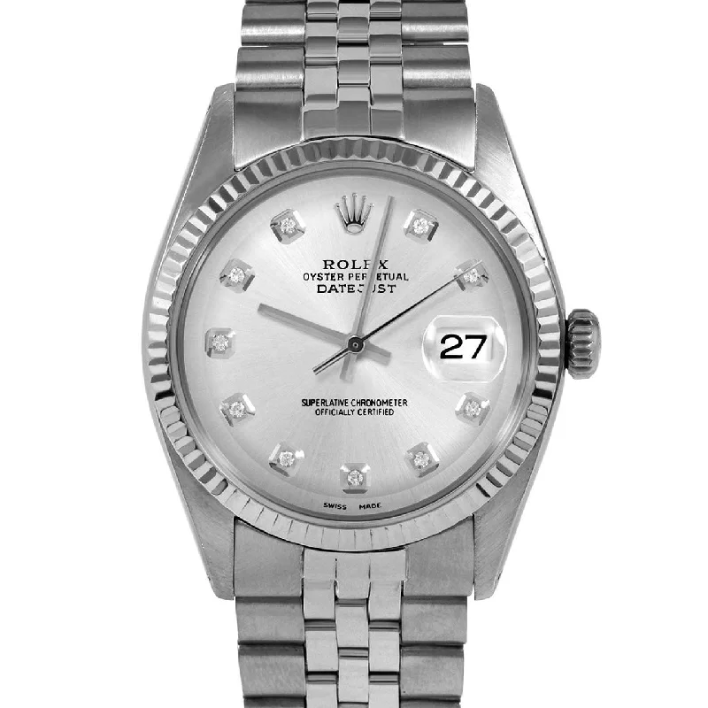 Rolex Datejust 36mm | 1601-SS-SLV-DIA-AM-FLT-JBL