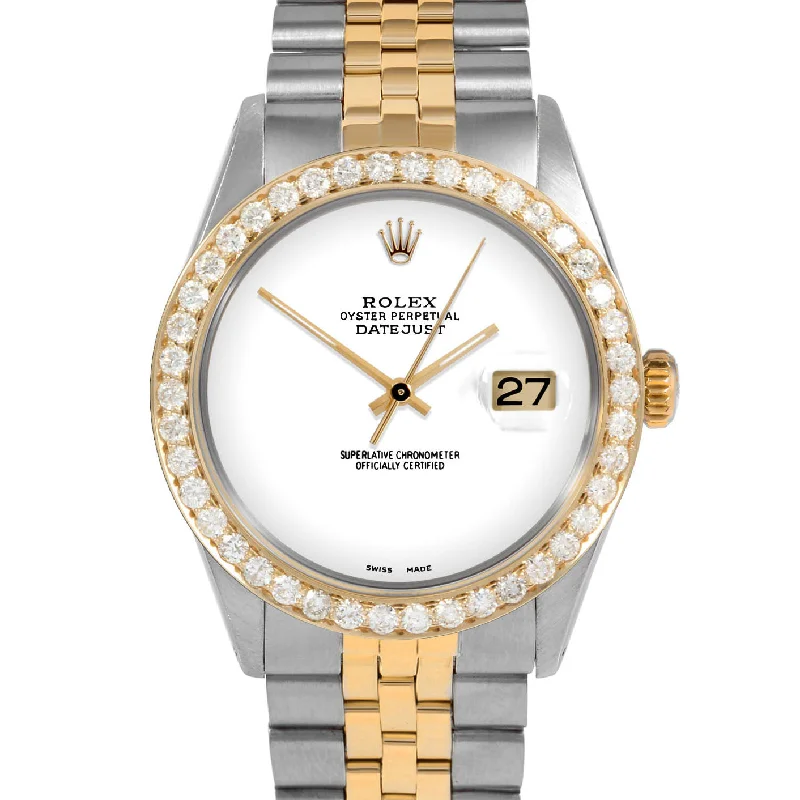 Rolex Datejust 36mm | 1601-TT-WHT-NOHM-25CT-JBL