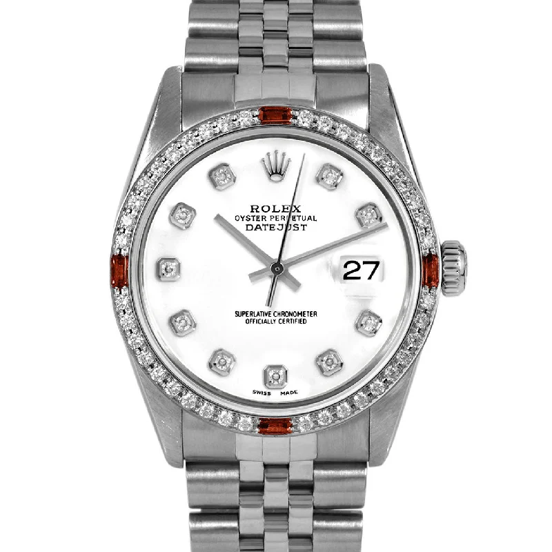 Rolex Datejust 36mm | 16014-WHT-DIA-AM-4RBY-JBL