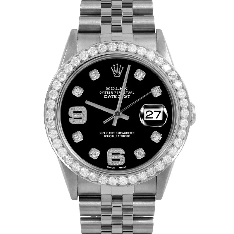 Rolex Datejust 36mm | 16234-BLK-8DA69-25CT-JBL