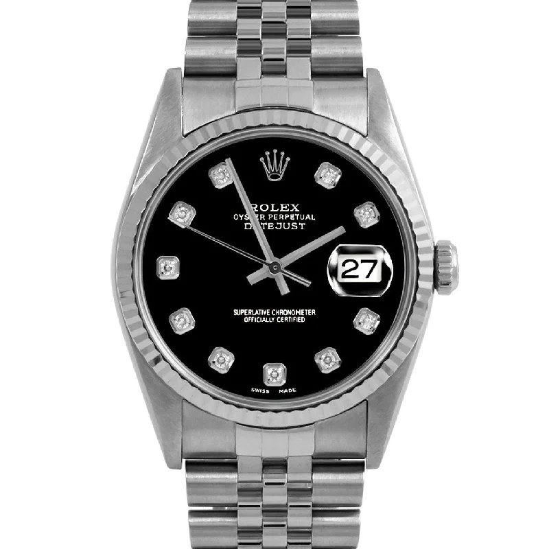 Rolex Datejust 36mm | 16234-BLK-DIA-AM-FLT-JBL