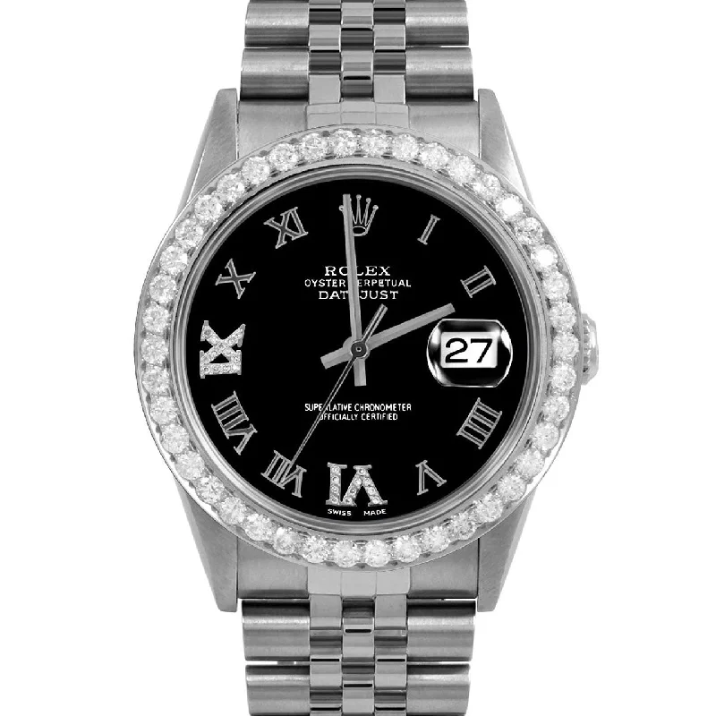 Rolex Datejust 36mm | 16234-BLK-RDR69-25CT-JBL