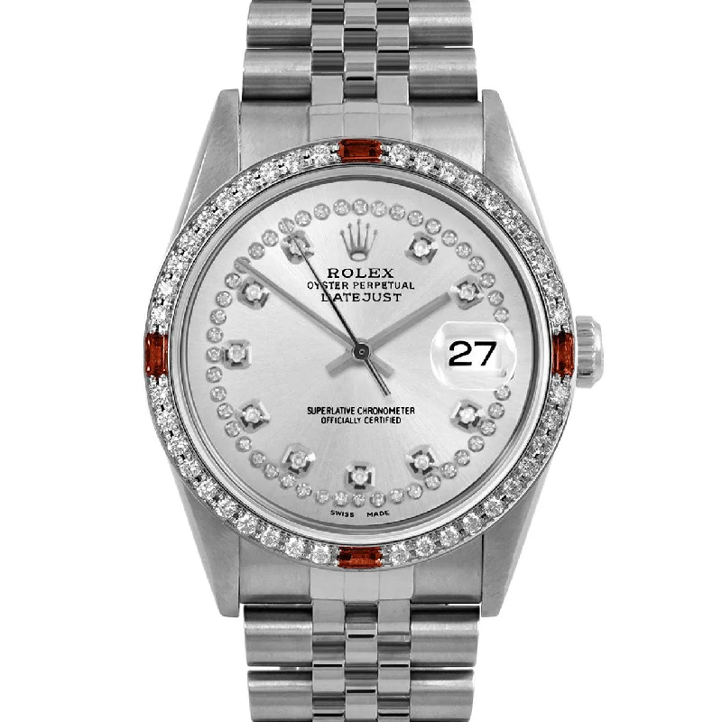 Rolex Datejust 36mm | 16234-SLV-STRD-4RBY-JBL