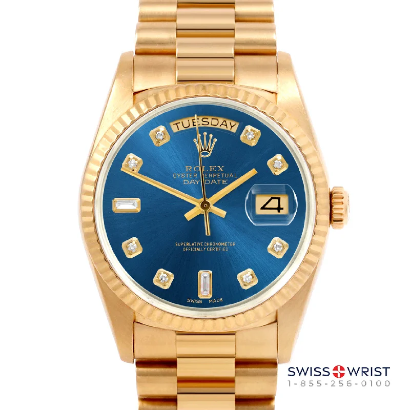 Rolex Day-Date 36mm | 18038-BLU-DIA-AM-FLT-PRS