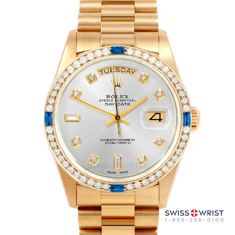 Rolex Day-Date 36mm | 18038-SLV-DIA-AM-4SPH-PRS