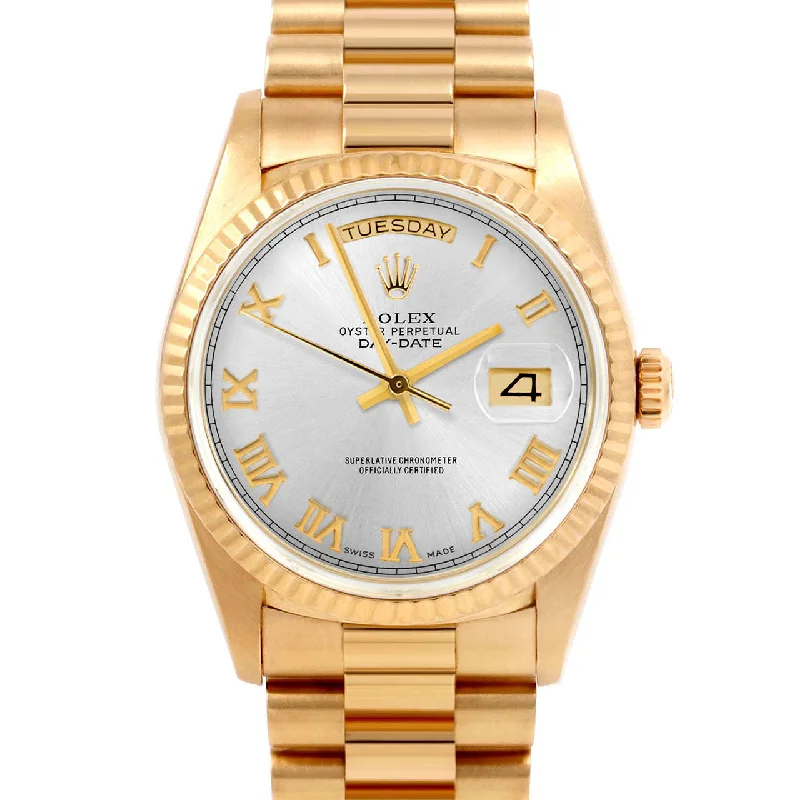 Rolex Day-Date 36mm | 18038-SLV-ROM-FLT-PRS