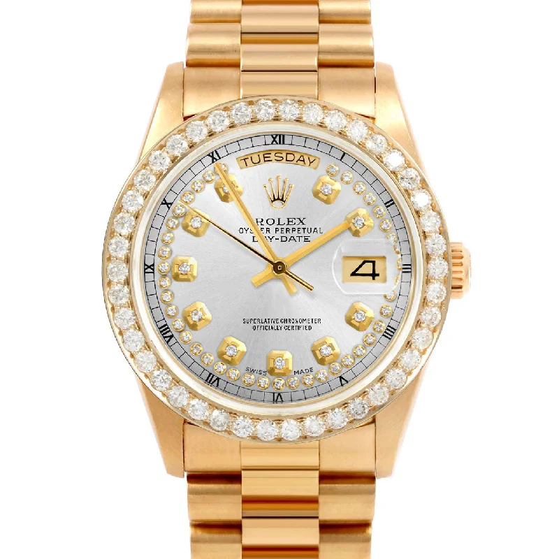 Rolex Day-Date 36mm | 18038-SLV-STRD-25CT-PRS