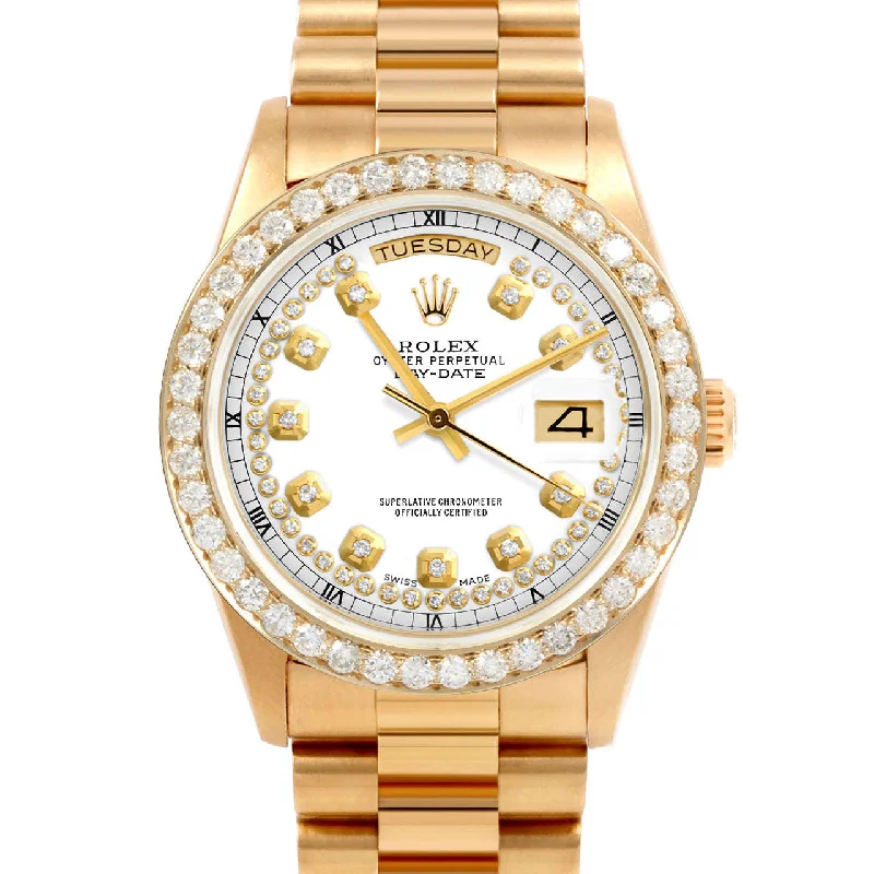 Rolex Day-Date 36mm | 18038-WHT-STRD-25CT-PRS