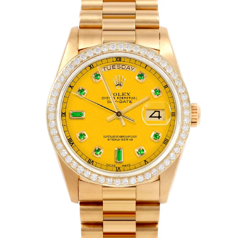 Rolex Day-Date 36mm | 18038-YLW-EMD-AM-BDS-PRS