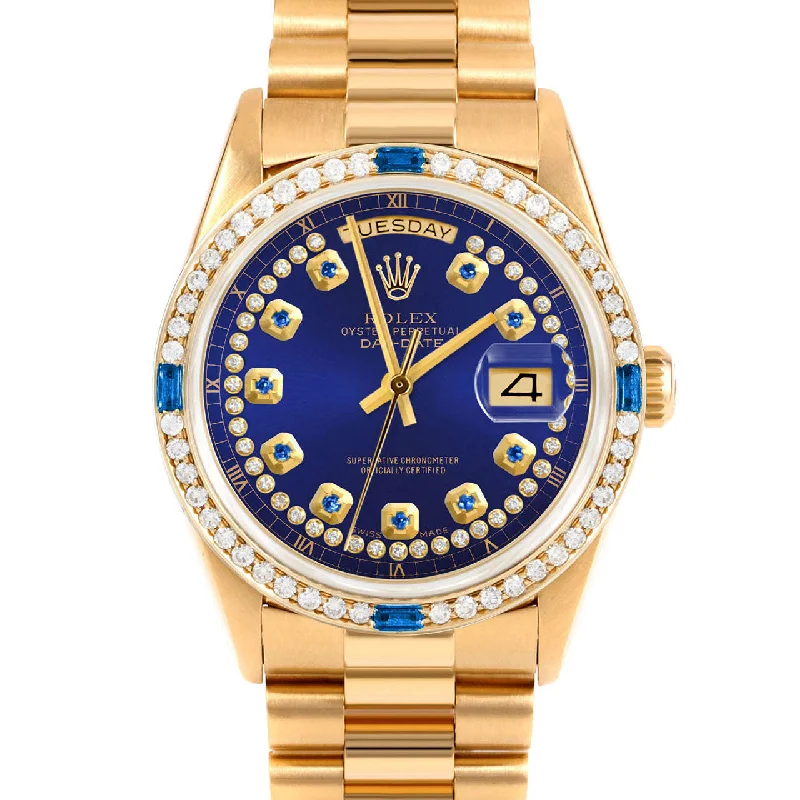 Rolex Day-Date 36mm | 18238-BLU-STRS-4SPH-PRS