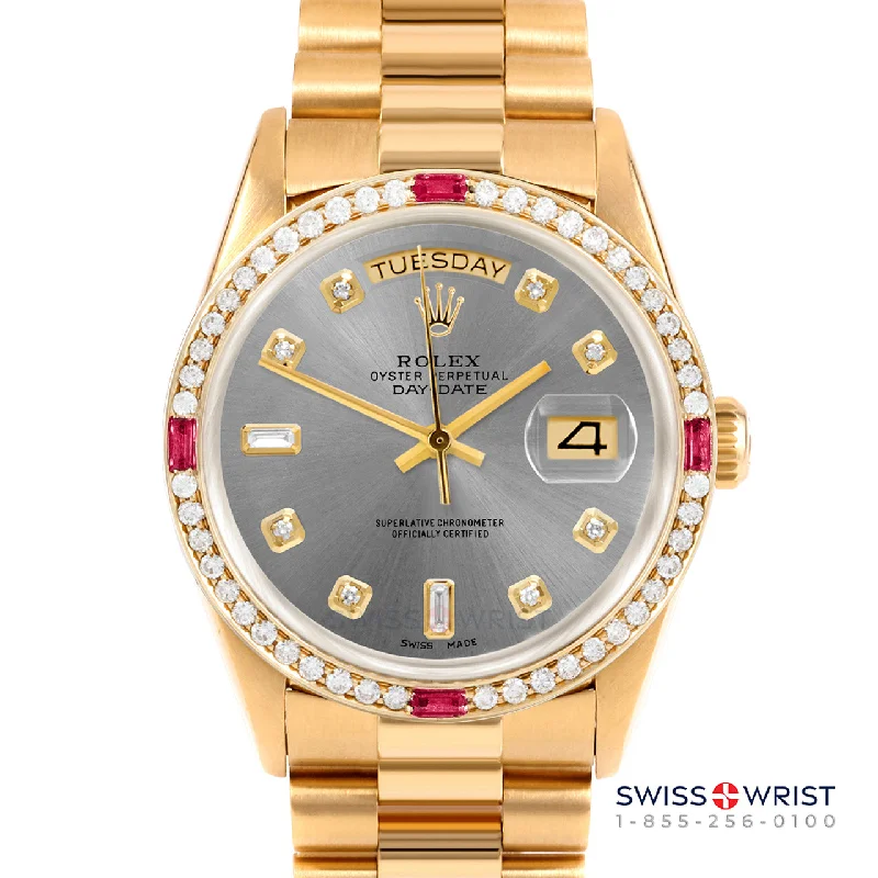 Rolex Day-Date 36mm | 18238-SLT-DIA-AM-4RBY-PRS