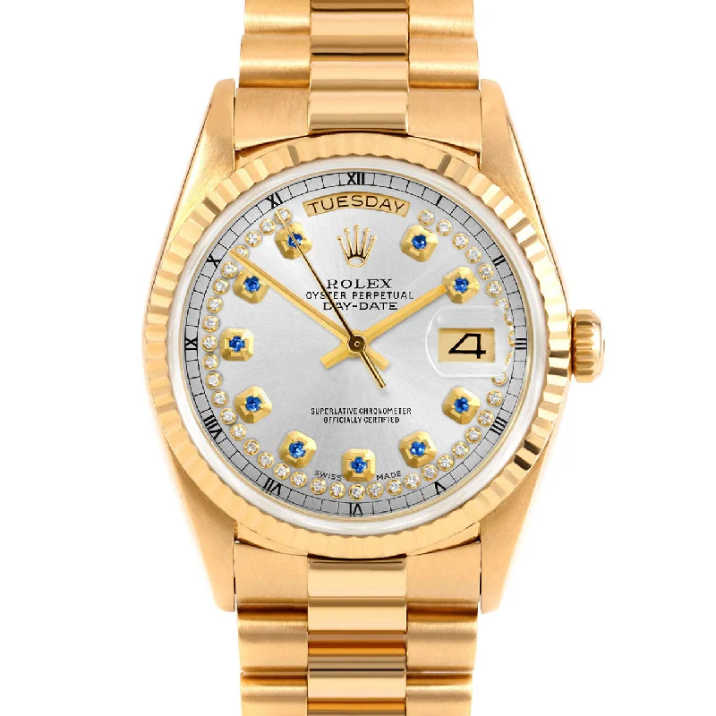 Rolex Day-Date 36mm | 18238-SLV-STRS-FLT-PRS