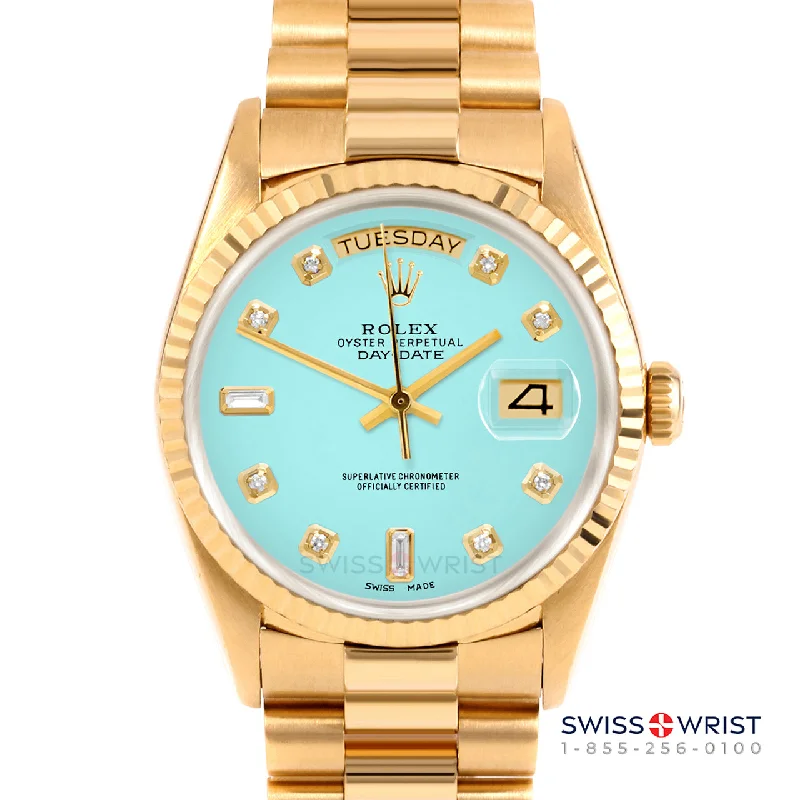 Rolex Day-Date 36mm | 18238-TRQ-DIA-AM-FLT-PRS